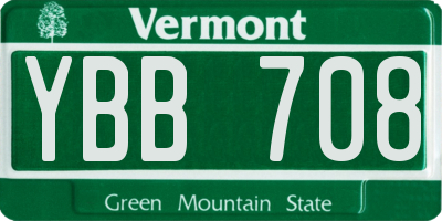 VT license plate YBB708