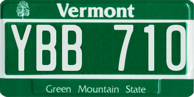 VT license plate YBB710