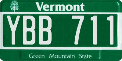VT license plate YBB711