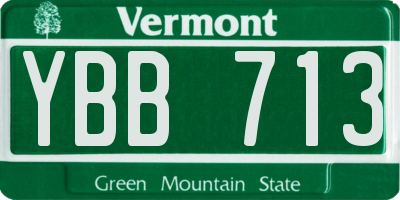 VT license plate YBB713