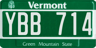 VT license plate YBB714