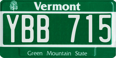 VT license plate YBB715