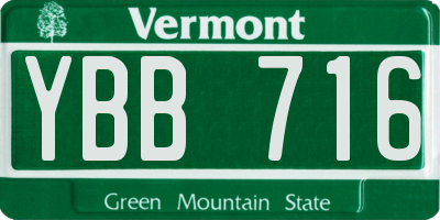 VT license plate YBB716
