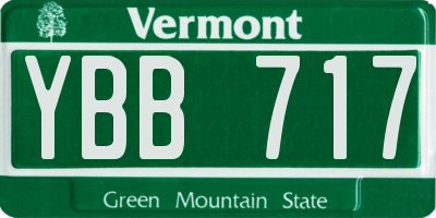 VT license plate YBB717