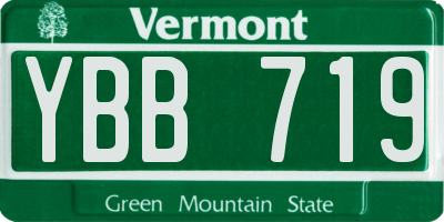 VT license plate YBB719