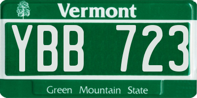 VT license plate YBB723