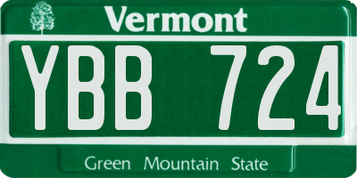 VT license plate YBB724