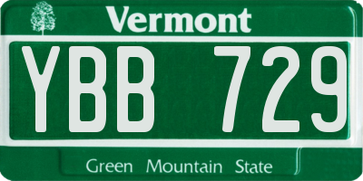 VT license plate YBB729