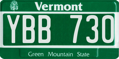 VT license plate YBB730