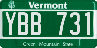 VT license plate YBB731