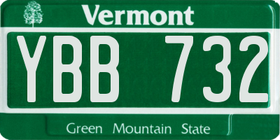 VT license plate YBB732