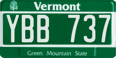 VT license plate YBB737