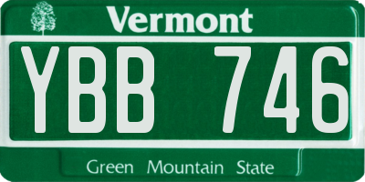 VT license plate YBB746