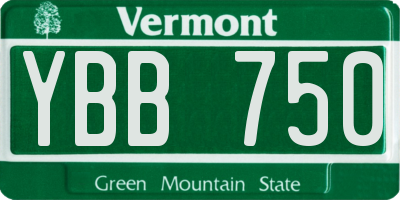 VT license plate YBB750