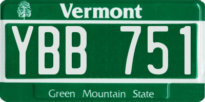 VT license plate YBB751