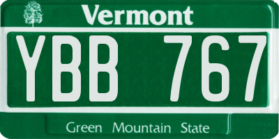 VT license plate YBB767