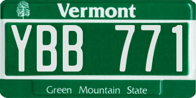 VT license plate YBB771