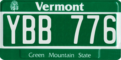 VT license plate YBB776