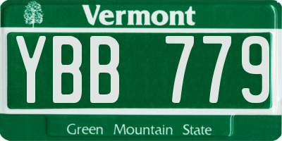 VT license plate YBB779