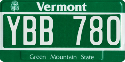 VT license plate YBB780