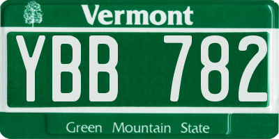 VT license plate YBB782