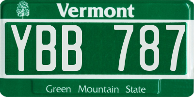 VT license plate YBB787