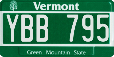 VT license plate YBB795