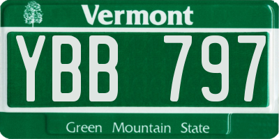 VT license plate YBB797