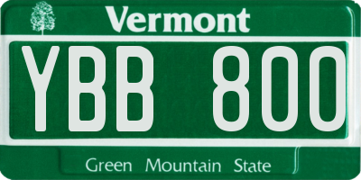 VT license plate YBB800