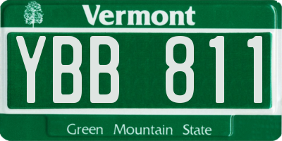 VT license plate YBB811