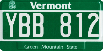 VT license plate YBB812