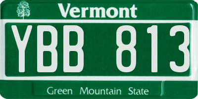 VT license plate YBB813