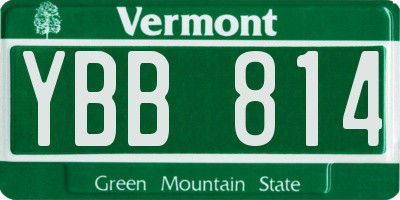 VT license plate YBB814