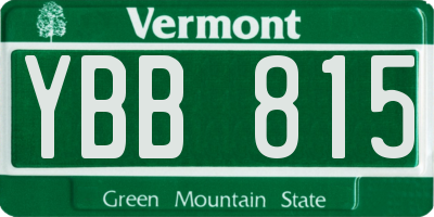 VT license plate YBB815