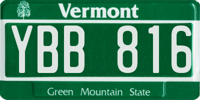 VT license plate YBB816