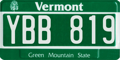 VT license plate YBB819