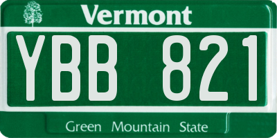 VT license plate YBB821
