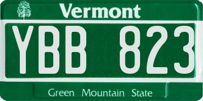 VT license plate YBB823