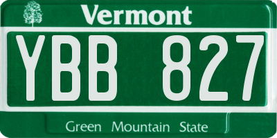 VT license plate YBB827