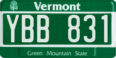 VT license plate YBB831