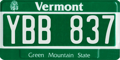 VT license plate YBB837