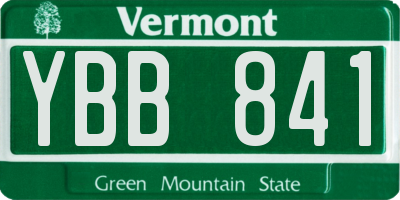 VT license plate YBB841