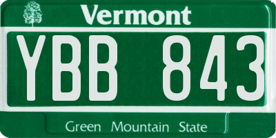 VT license plate YBB843