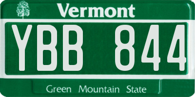 VT license plate YBB844