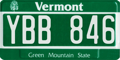 VT license plate YBB846