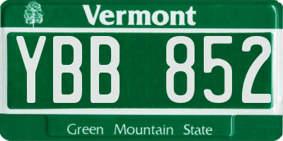 VT license plate YBB852