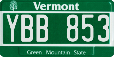 VT license plate YBB853