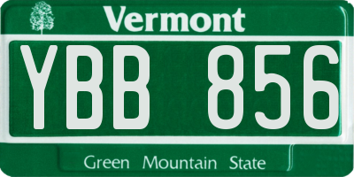 VT license plate YBB856