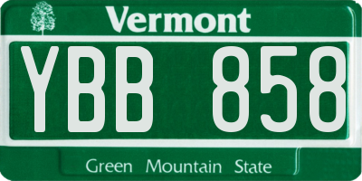 VT license plate YBB858