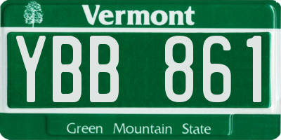 VT license plate YBB861